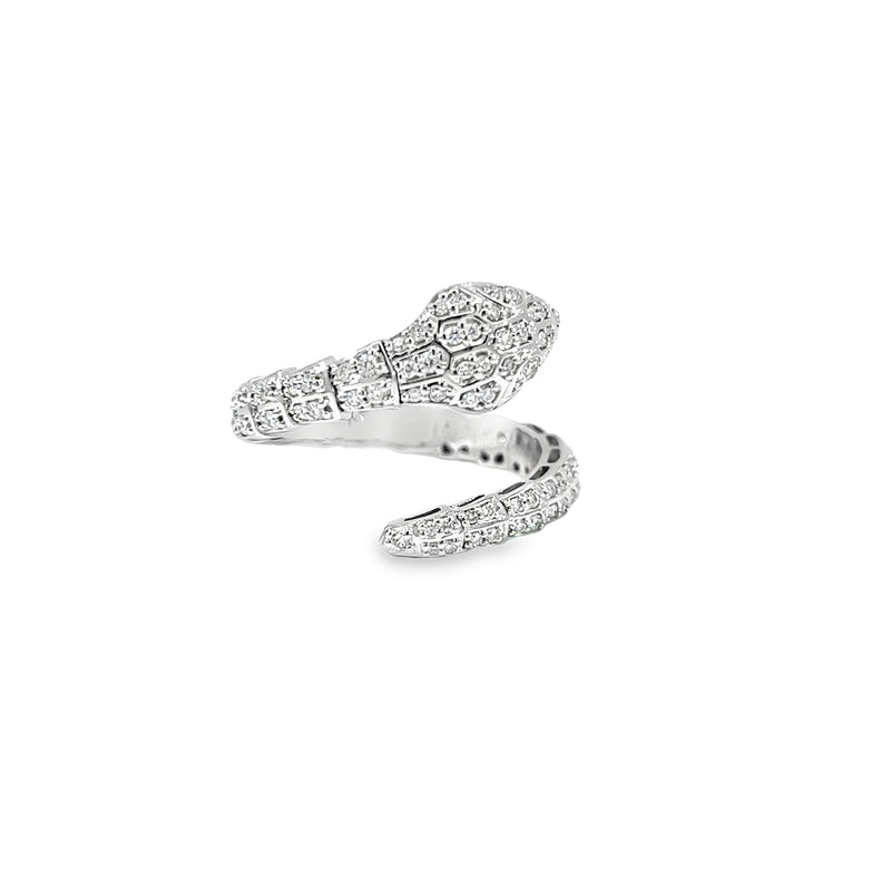 Ring- Pave Diamond Snake Coil Ring, WG