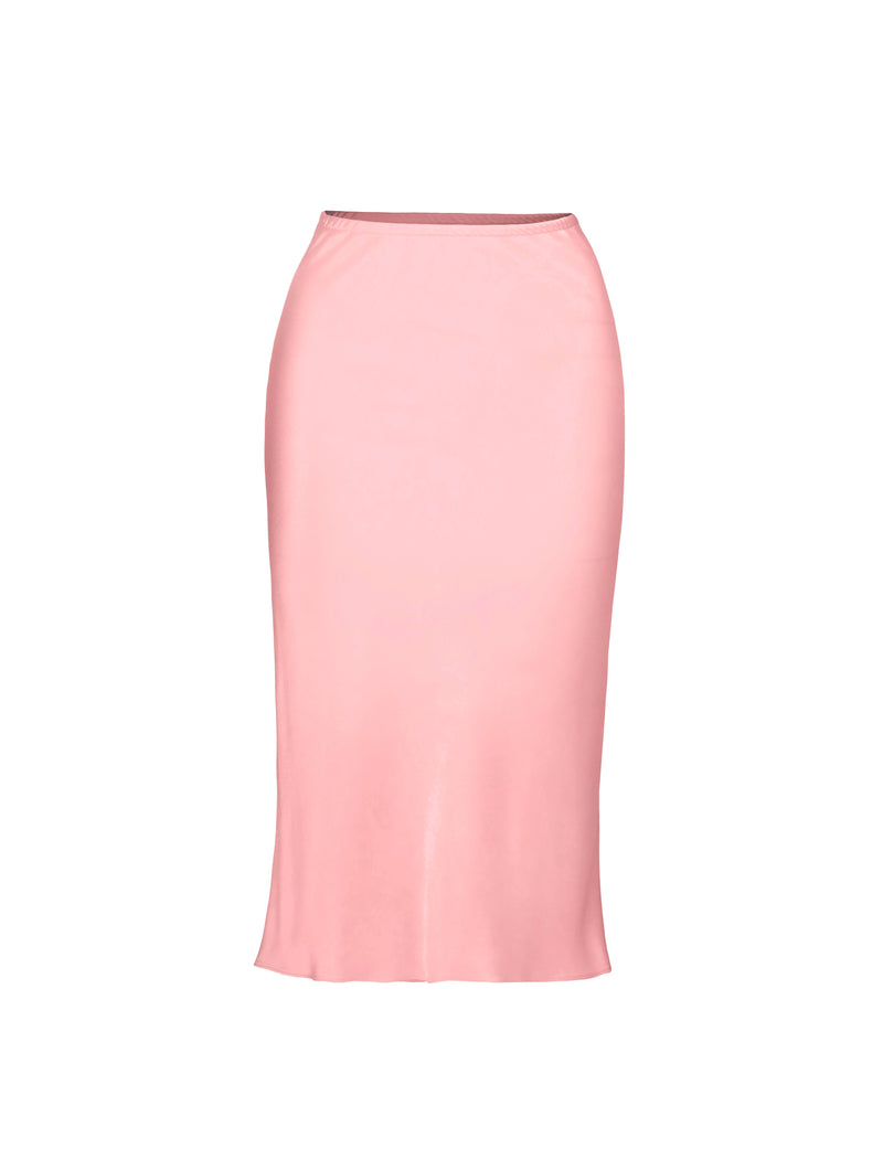 Slip Skirt-30mm Silk Charmeuse- Salmon