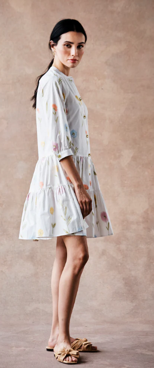 big flower mini dress Ivy Dress- Big Flower White