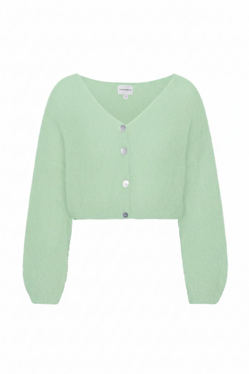 Cornelia Cropped Cardigan- Mint Green – Michelle Farmer Cornelia Cropped Cardigan- Mint Green – Michelle Farmer