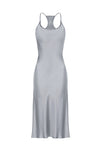 Helenita Dress -30mm Silk Charmeuse - Silver and Military