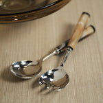 Langham Salad Server Set, Horn Handles- Large