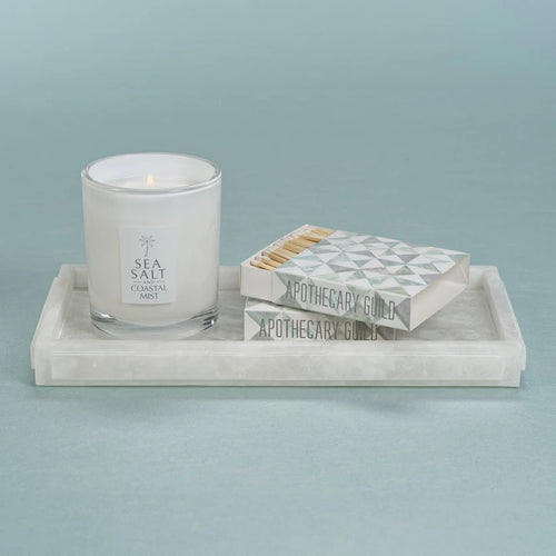 Cote d'Azur Alabaster Vanity Tray-White