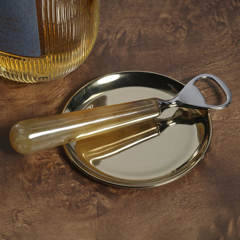 Spiga Bottle Opener- Nickel/Amber