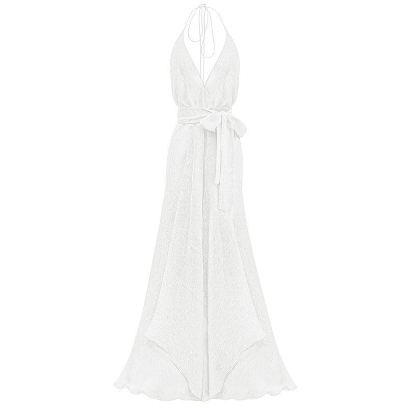 Bias Gown - Single Layer- Linen Gauze - White