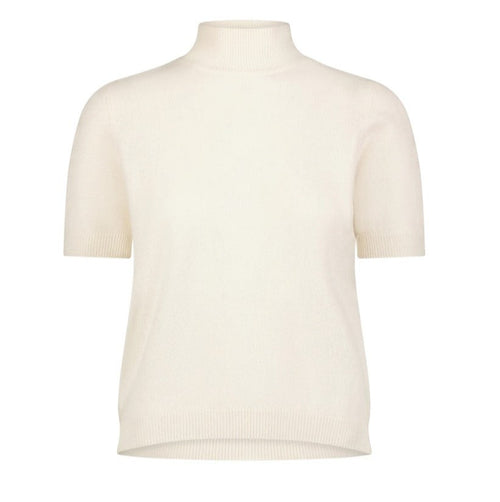 Cashmere Short Sleeve Mock Neck