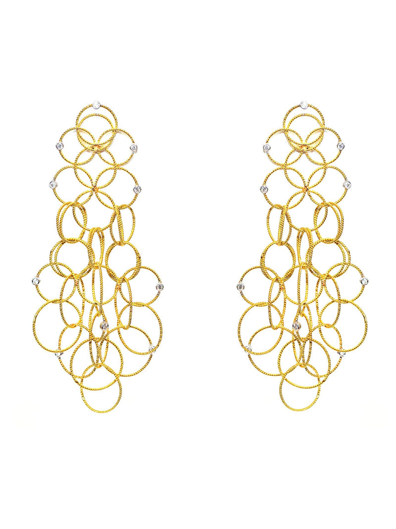 Twisted Wire Earrings with Scattered Diamonds