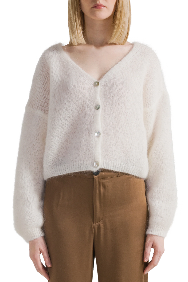 Cornelia Cropped Cardigan- White