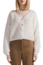 Cornelia Cropped Cardigan-Light Taupe