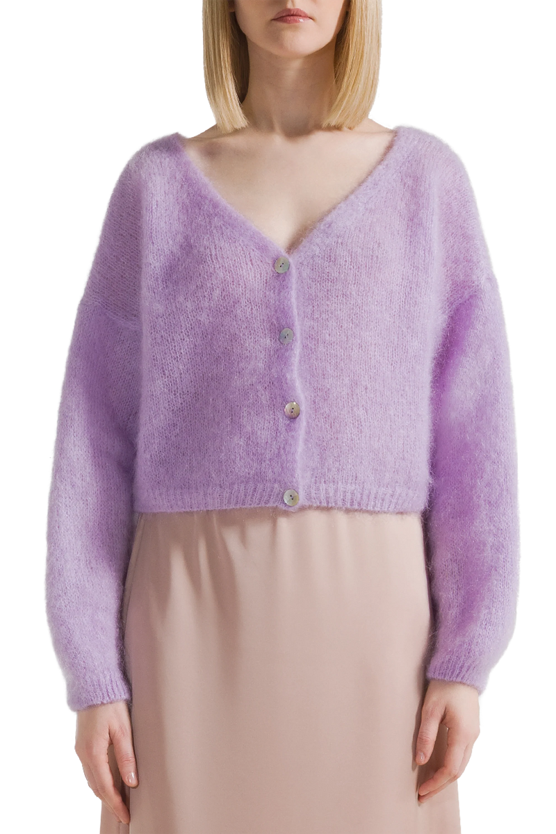 Cornelia Cropped Cardigan- Light Purple