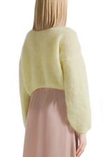 Cornelia Cropped Cardigan- Light Yellow