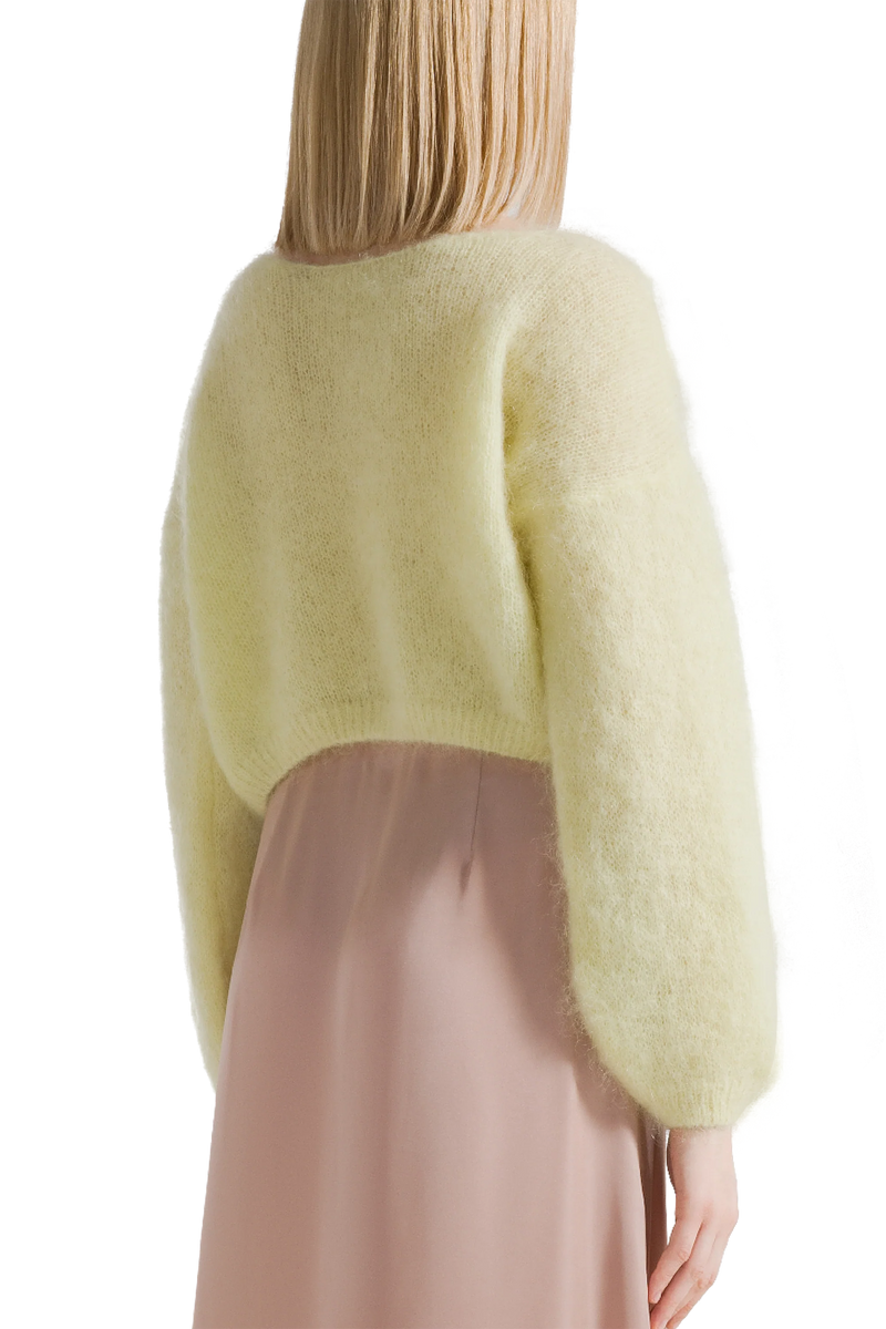 Cornelia Cropped Cardigan- Light Yellow