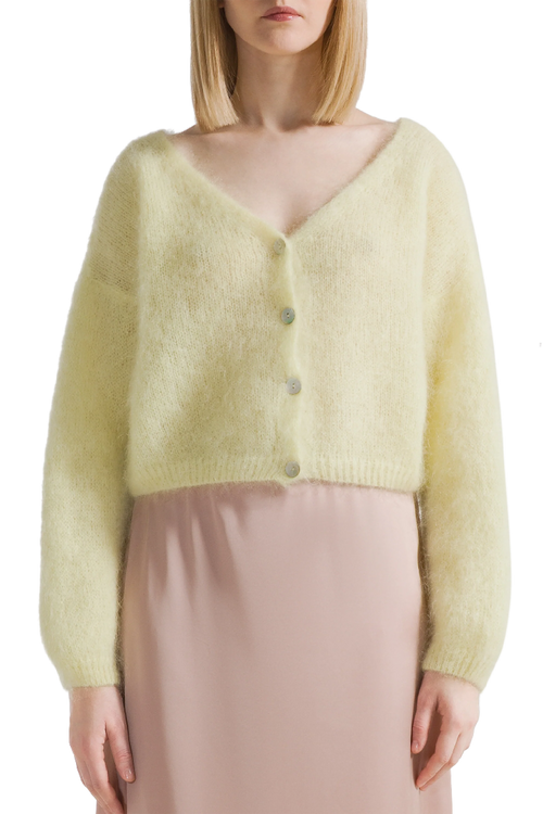 Cornelia Cropped Cardigan- Light Yellow