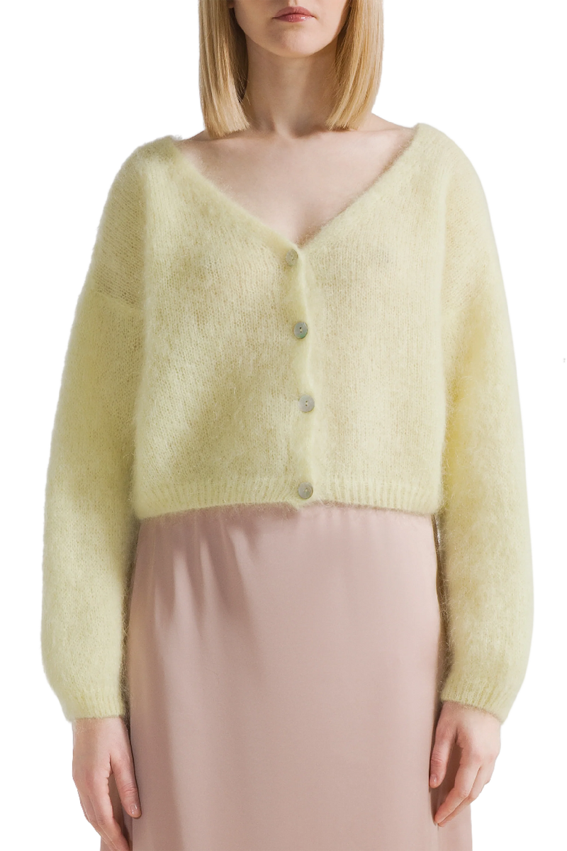 Cornelia Cropped Cardigan- Light Yellow