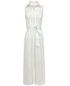 Rosie Jumpsuit - White with Gold Stripe