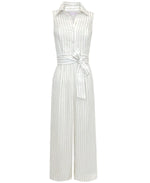 Rosie Jumpsuit - White with Gold Stripe