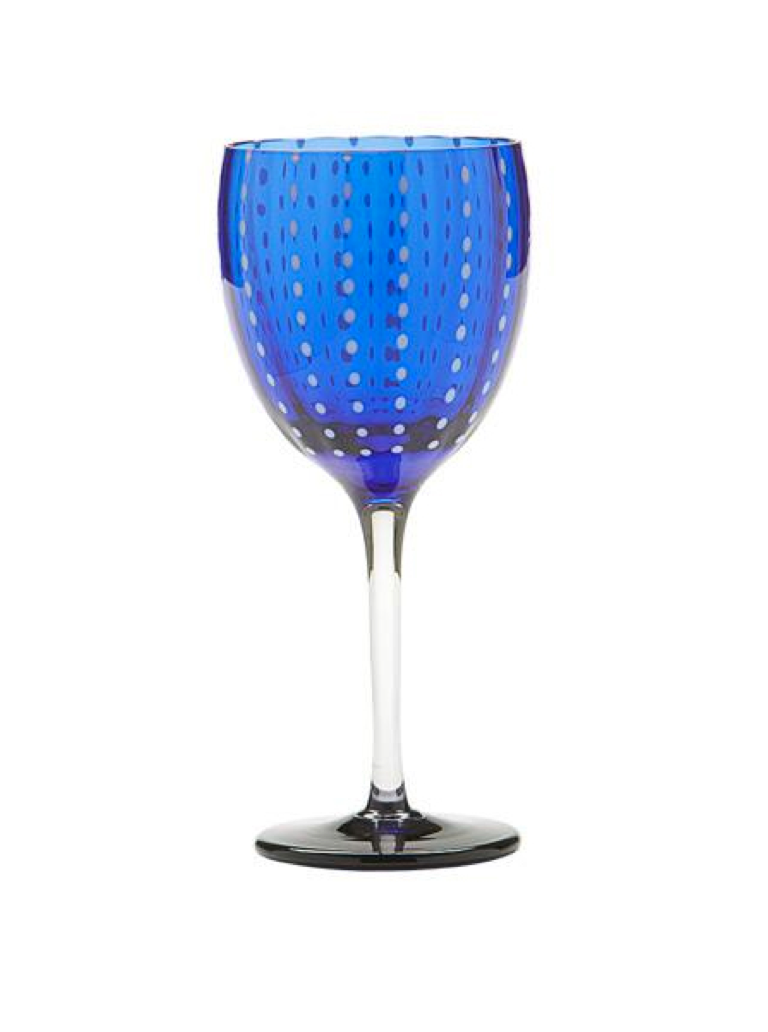 Perle Wine Glass in Cobalt Blue