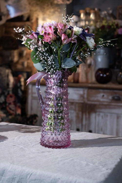 Lilac Hobnail Jug Tall