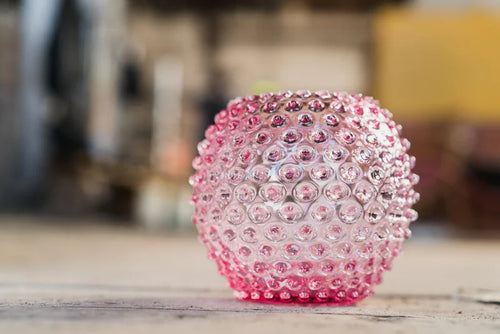 Rosaline Hobnail Round Vase-Pink