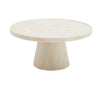 Round marble table on a white background