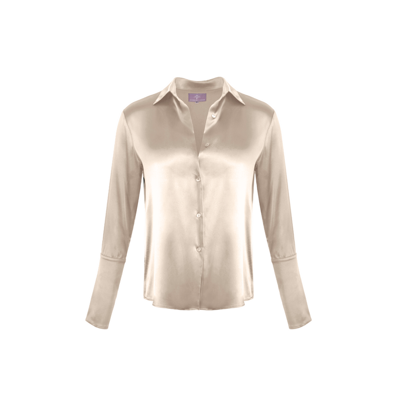 Garcon Shirt -Stretch Silk Charmeuse - Champagne