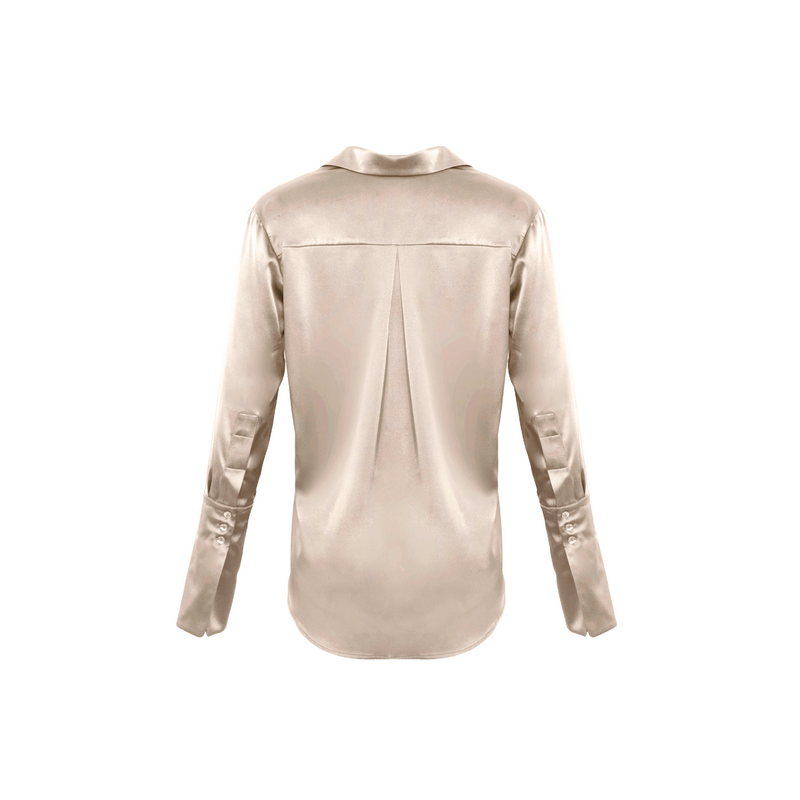 Garcon Shirt -Stretch Silk Charmeuse - Champagne