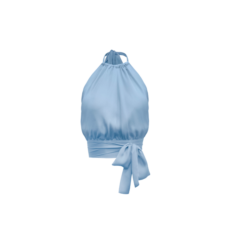 Bardot Top Silk Chiffon - Hydrangea