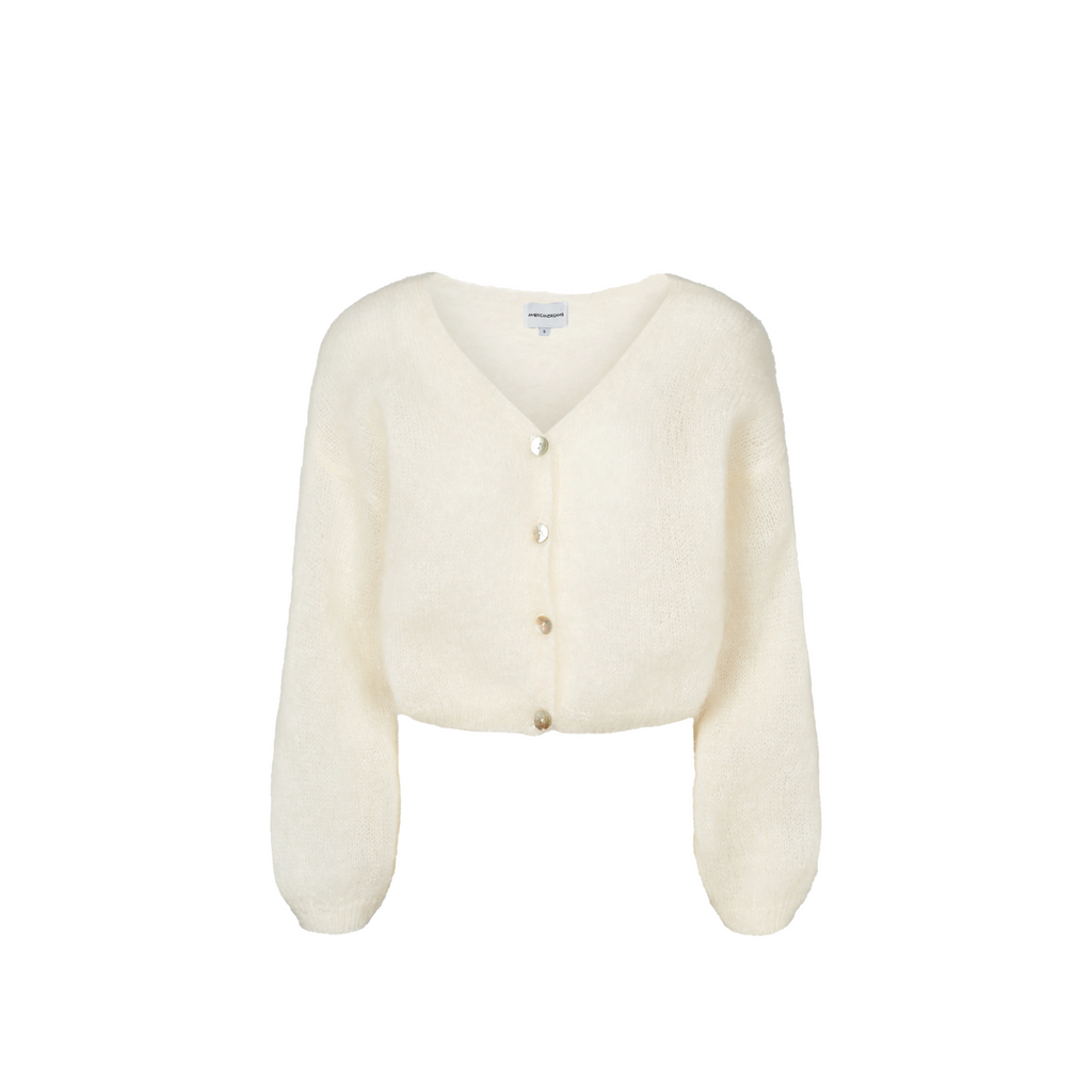 Cornelia Cropped Cardigan - White – Michelle Farmer