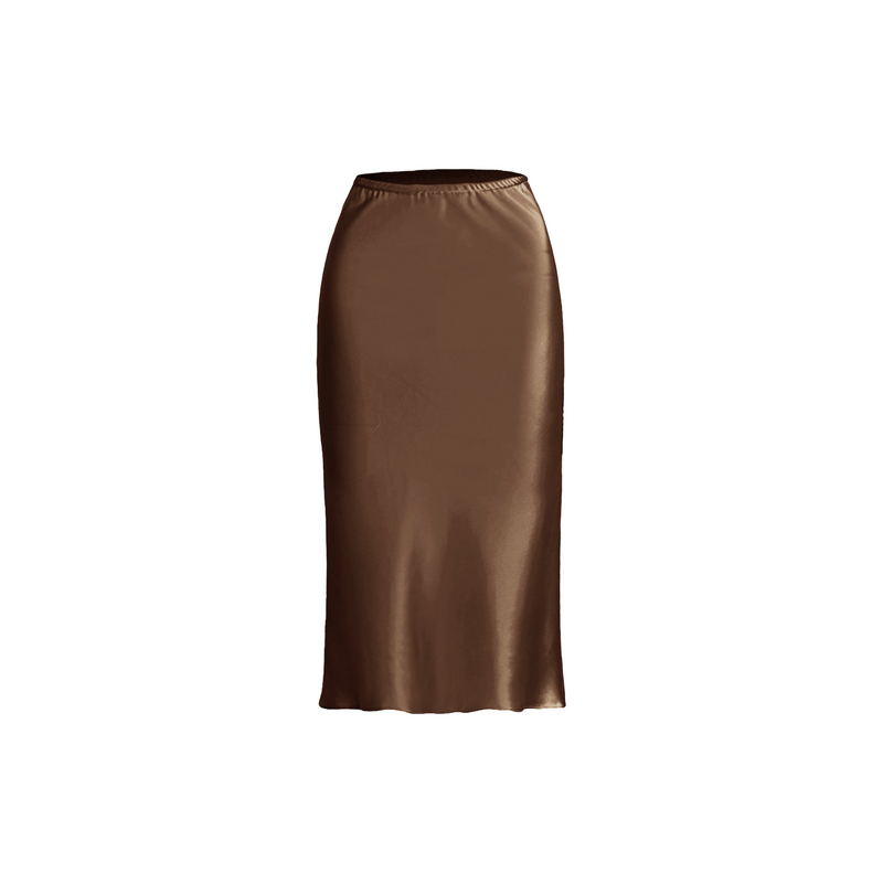 Slip Skirt-30mm Charmeuse-Chocolate