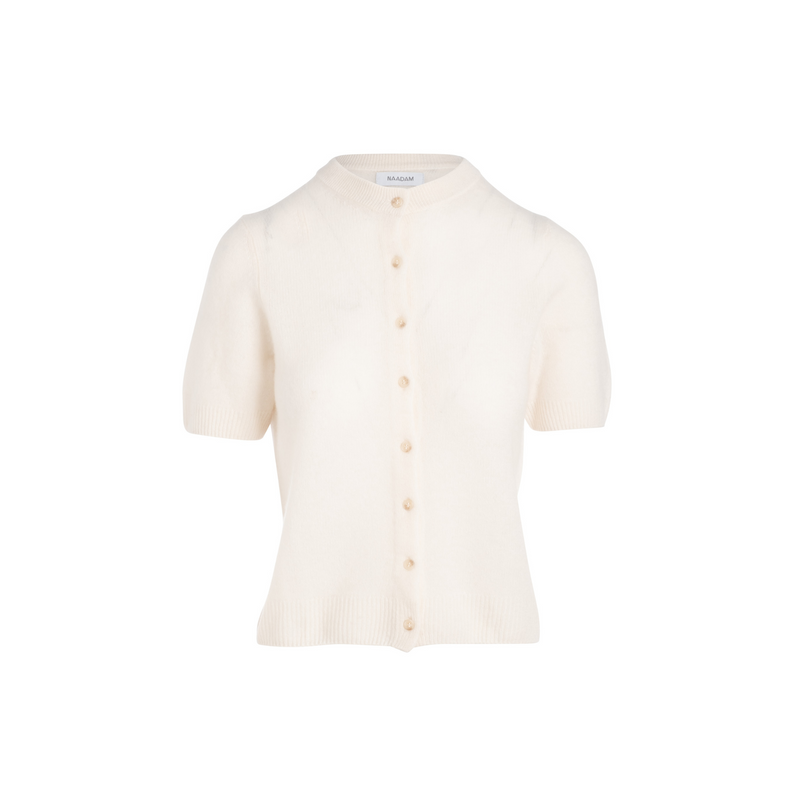 Coastal Cashmere S/S Cardigan- White