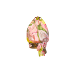 Bardot Top - Silk Chiffon - Pink / Green Abstract