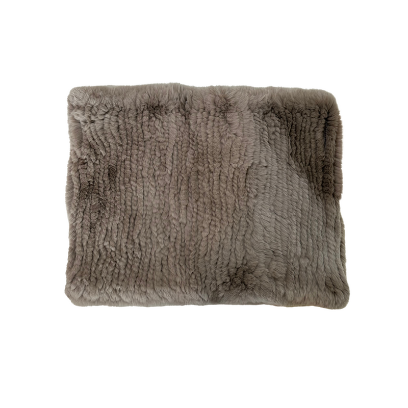 Rex Rabbit Fur Large Funnel Snood - Taupe