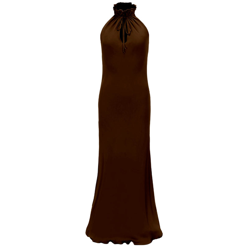 Lysandra Dress Silk Georgette Double Layer - Chocolate Lysandra Dress Silk Georgette Double Layer - Chocolate