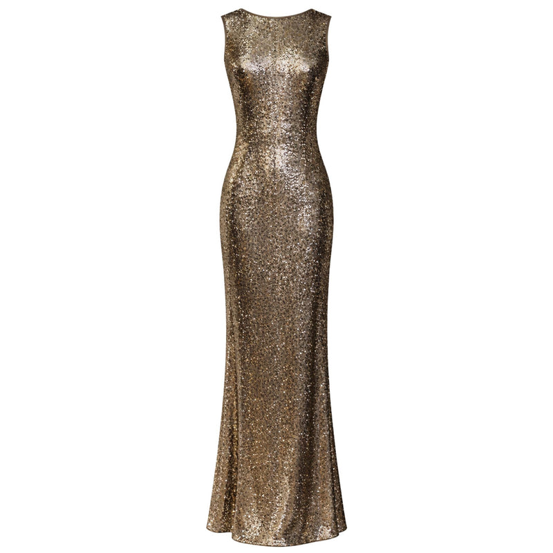 Brandy Maxi Gown-Copper Sequin