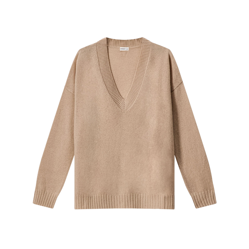 Cashmere Long and Lean V- Brown Sugar