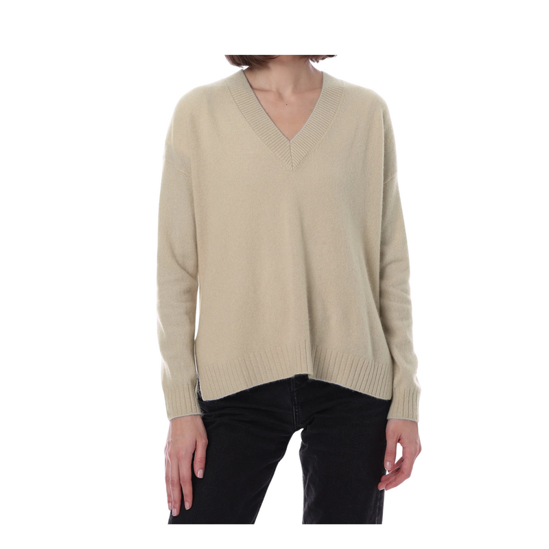 Cashmere Long and Lean V- Brown Sugar