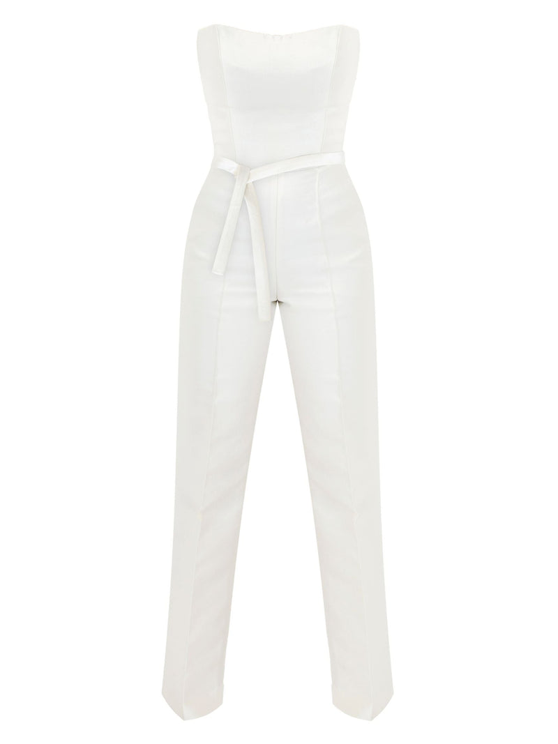 Strapless Jumpsuit in Ivory